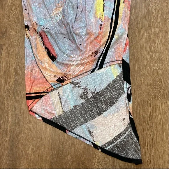 Rachel Roy Abstract Print Maxi Dress - Black and Multicolor Lined Size Medium - Picture 14 of 16